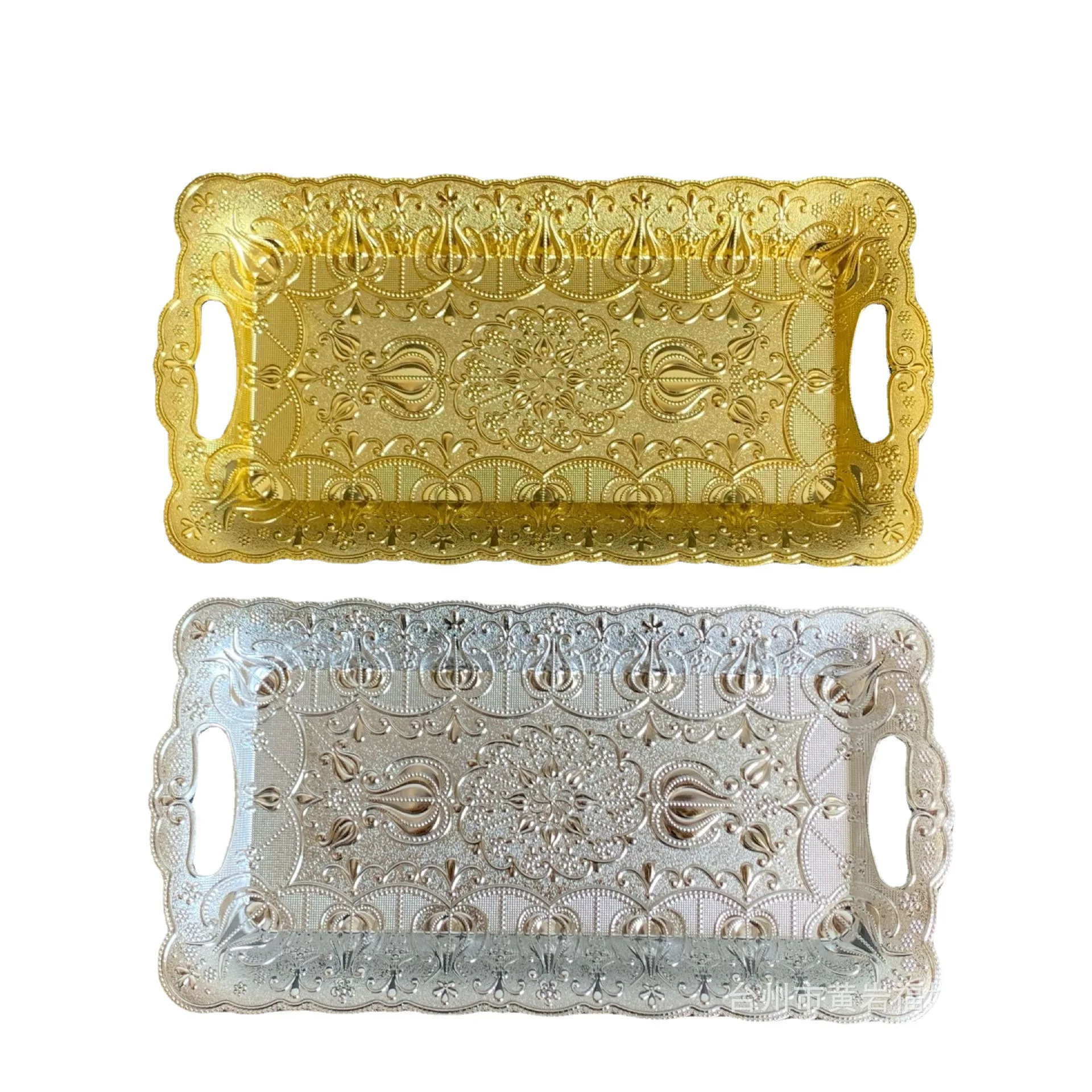 Shiny Rectangle Fruit Holder Light Luxury Retro Gift Option Home Dinnerware Sets Party Modern Plastic Tableware