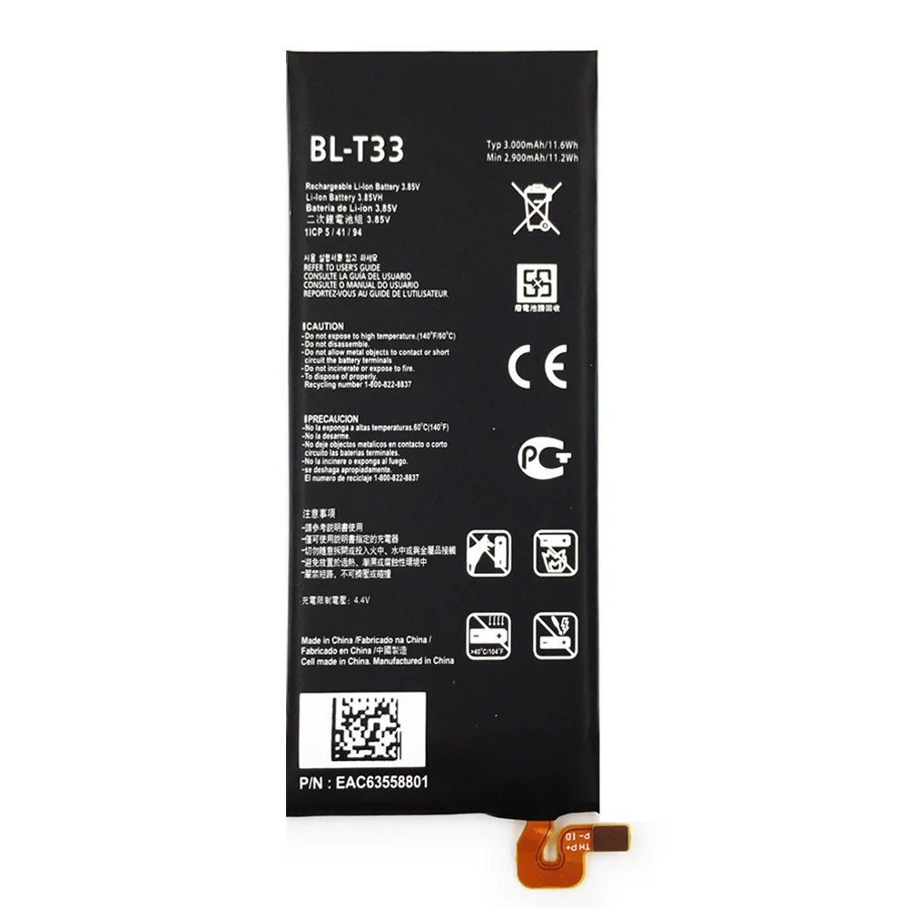 BL T33 3000mAh Replacement Batteries For LG Q6 M700A M700AN M700DSK M700N T33 Lithium Ion cell battery