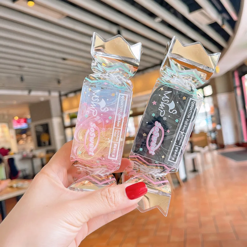 Girls Small Disposable Hair Bands Kids Candy Color Elastic Rubber Band Baby Scrunchie  Hair Accessories