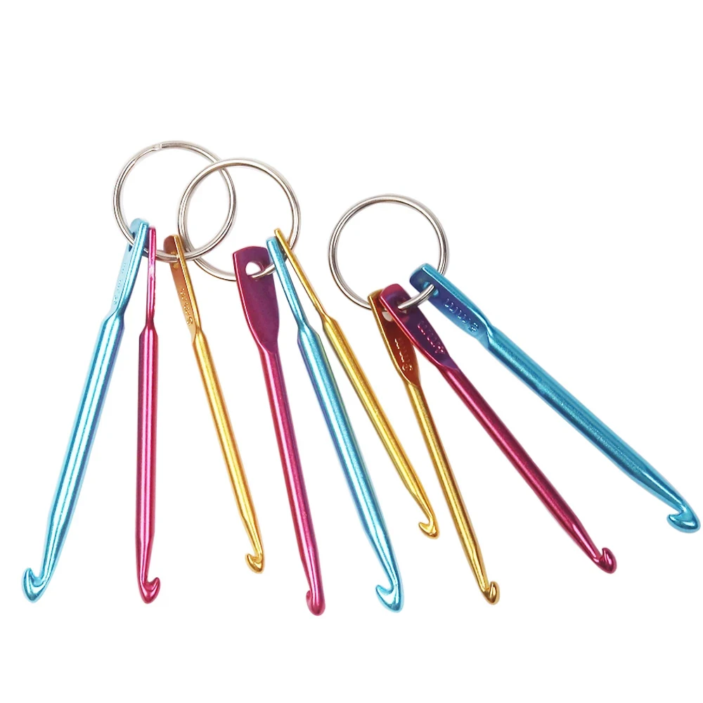 3/4/5mm Portable Mini Aluminum Crochet Keychain Hook Diy Multicolor Sewing Accessories Knitting Needles