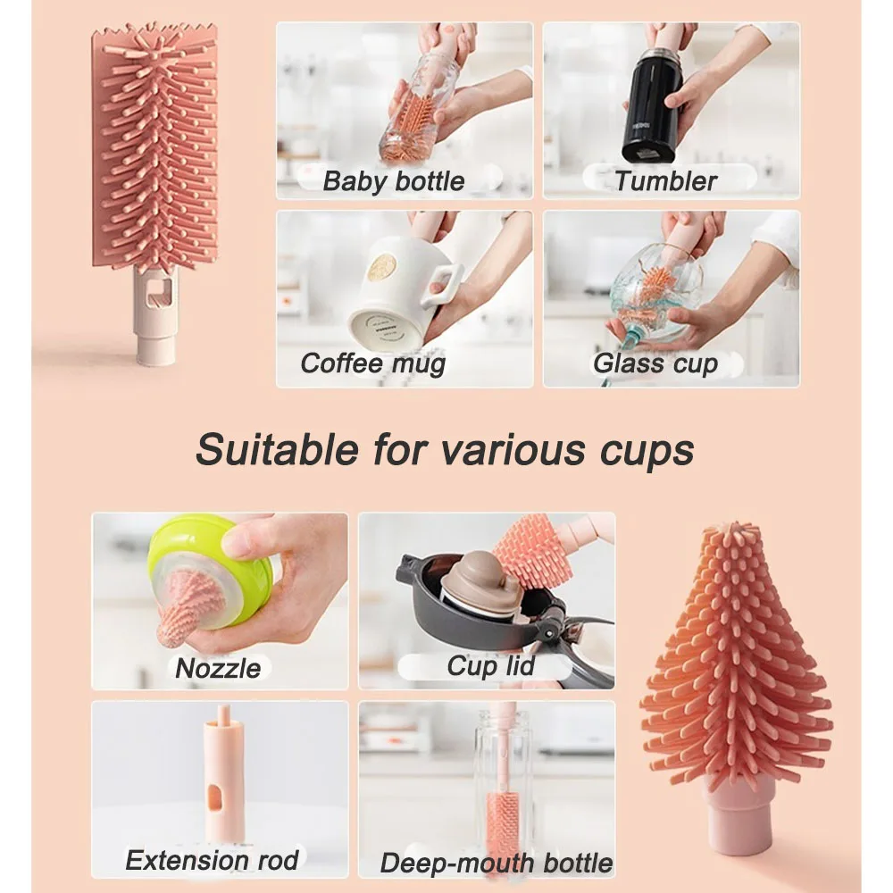 Smart Electric baby Bottle Brush Water Proof Automatic Handheld Electric Silicone Portable Scrubber Set cleaning brushes