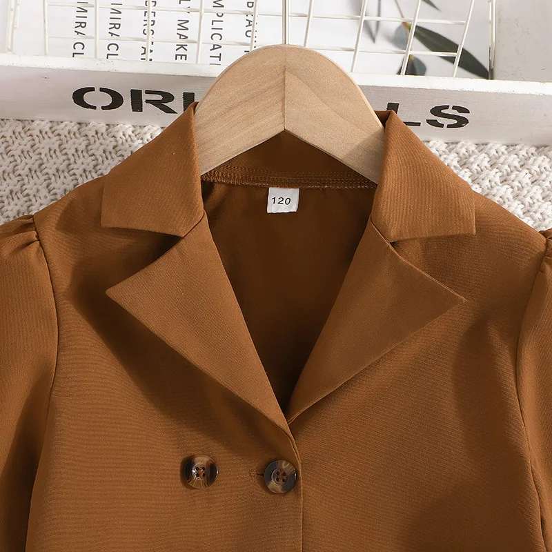 Conyson Latest Fashion korea Kids three pieces clothing suit jacket Dress wholesale solid color Girl summer clothes Set with bag