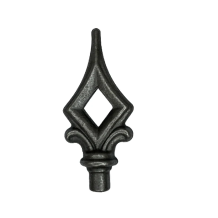 Wrought iron top railing hand forged spear point iron forged spear iron spear heads final points
