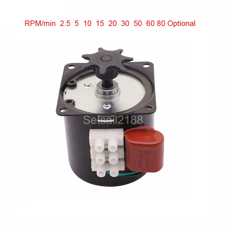 
60KTYZ Automatic Incubator Egg Turning fan Motor for incubator AC 220V 110V 14W Gear Deceleration Controllable motor 