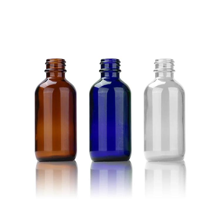 Clear Brown Blue Green 15ml 30ml 60ml 120ml Boston Round Essential Oil Bottles Dropper Glass Bottle 1oz 2oz 4oz