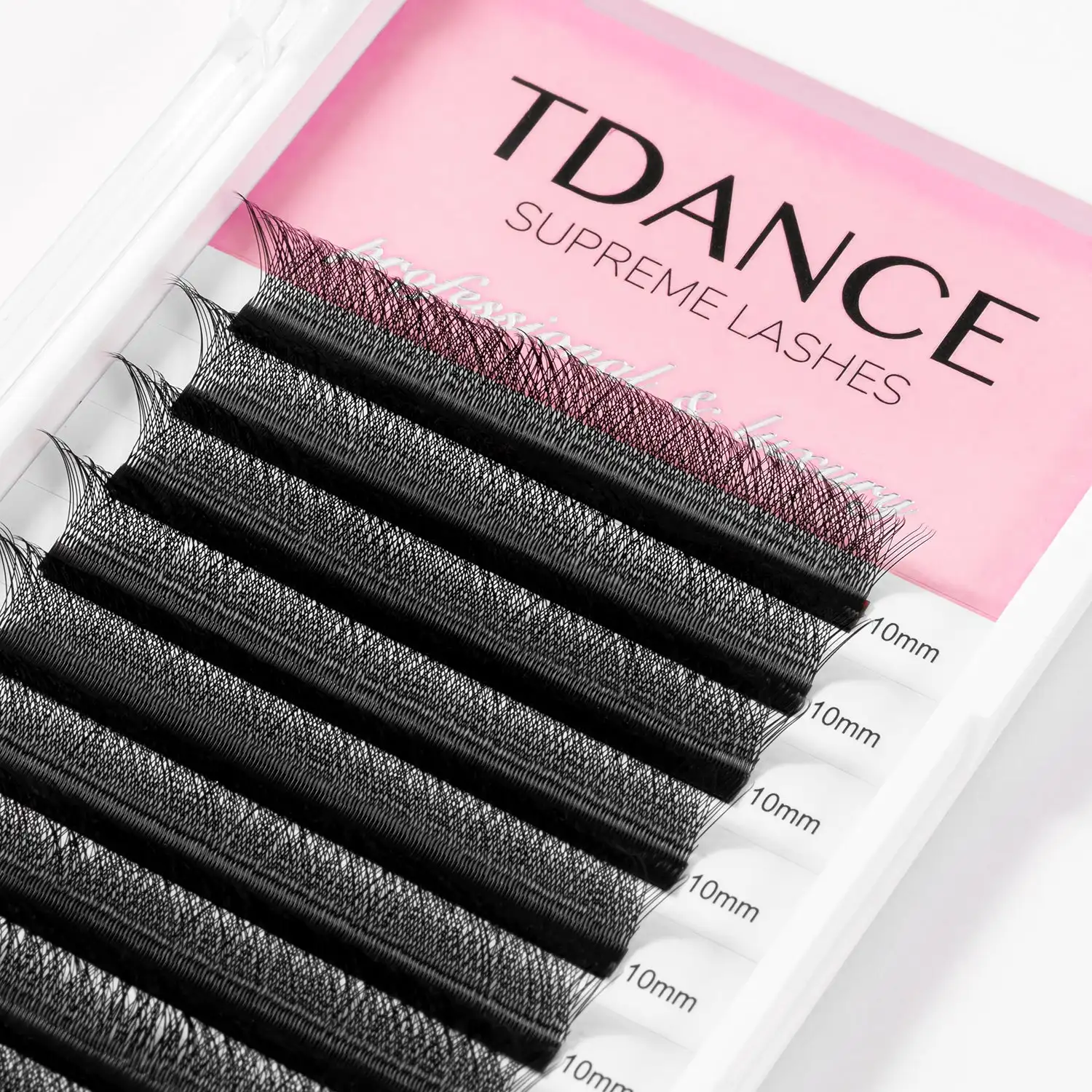 TDANCE custom private label matte wispy C D L Lu curl double tips 3D 4D 5D 6D W shaped lashes volume clover eyelash extensions