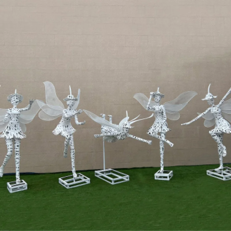 Customized New Design Outdoor Stainless Steel EIf Sculpture Garden Decor Modern Elf Stainless Steel Hollow Sculpture