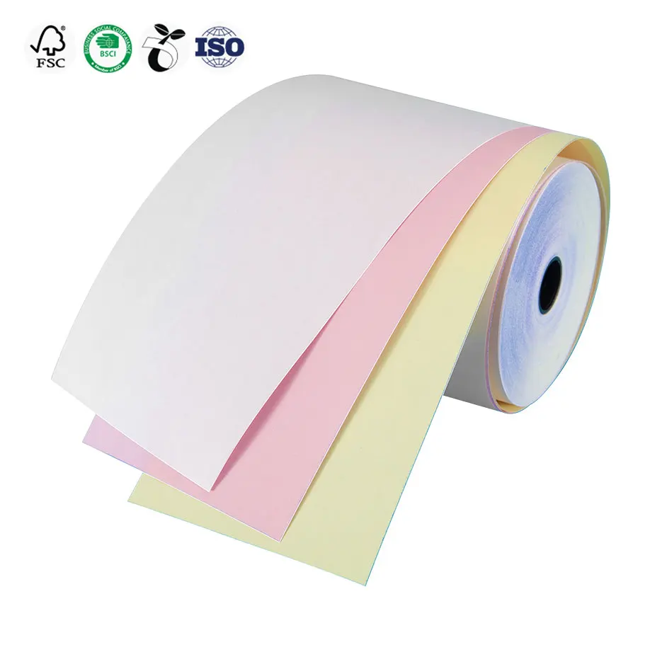 75mm*75mm 3 Ply Carbonless POS Paper Wholesale Customized NCR Receipt Paper Rolls