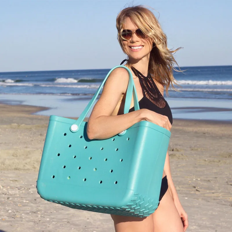 BM9925 Wholesale Women Jelly Candy Handbag Fashion Shopping Tote Shoulder Bag Waterproof EVA Silicone Summer Beach bag