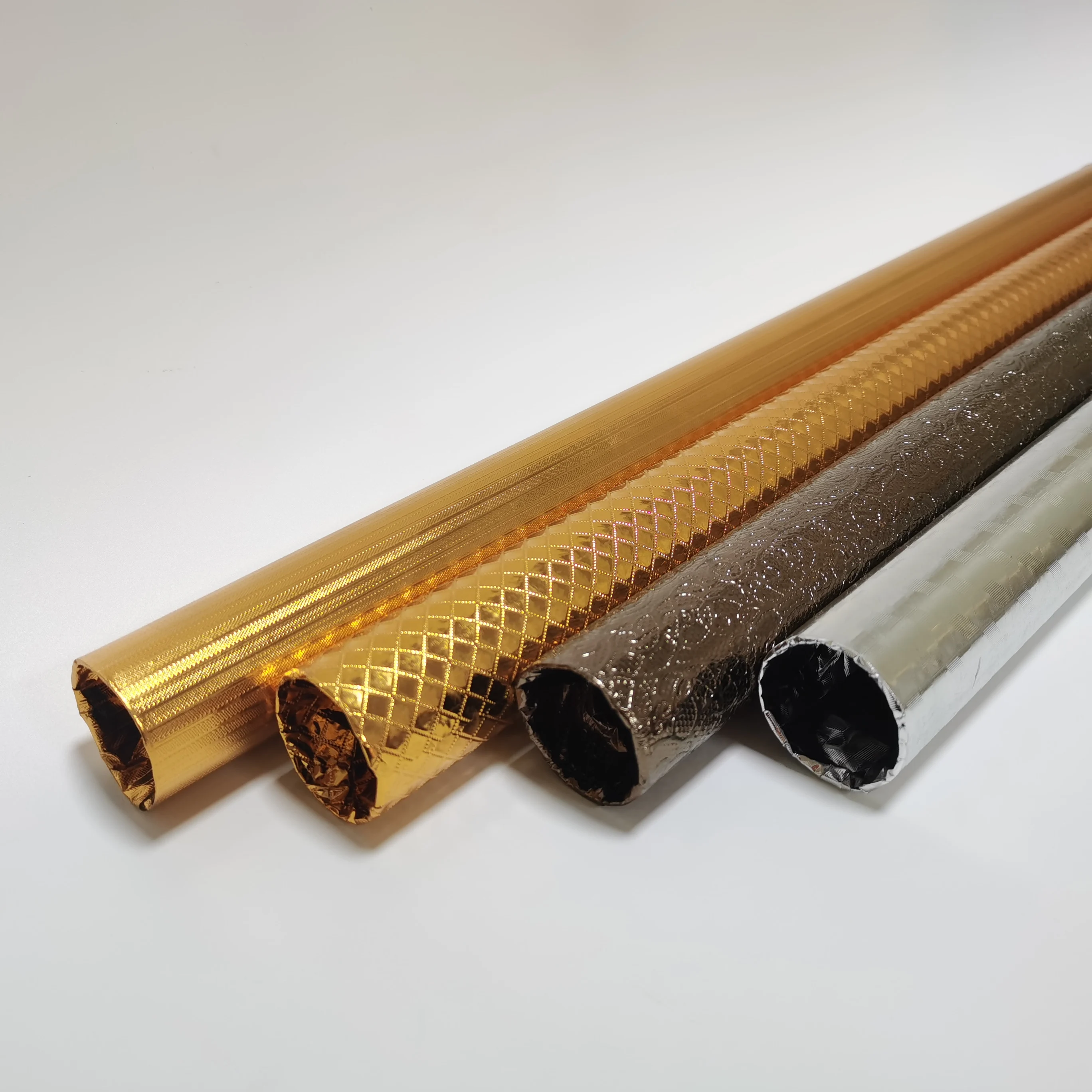 
Low Price Iron curtain rod curtain pipe wrapped in Golden Color Plastic paper IR-01 