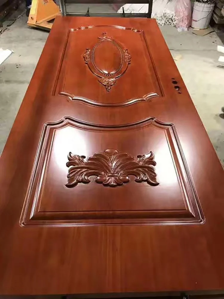 The latest design wooden modern swing interior solid wood door residential interior room safety villa steel door