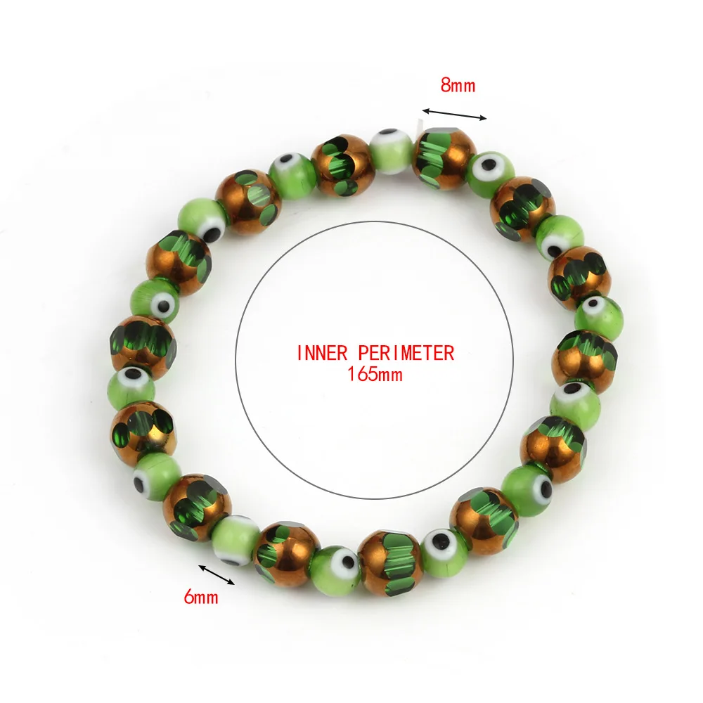 Best Selling Wholesale Rhinestone Loop Glass Blue Turkish Beaded Evil Eye Bracelet For Women
