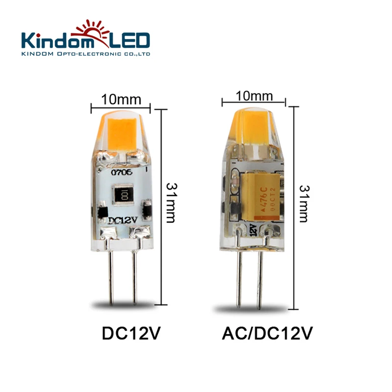 high quality 1.2W Nail design silica glue G4 light COB G4 bulb 12V lampe