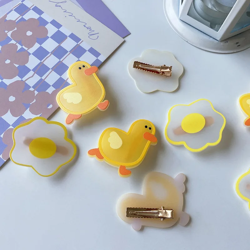 Qianjin Wholesale kids accessories ducklings for hair  Egg Hair Clip Duck Hair Barrettes accessories for girls