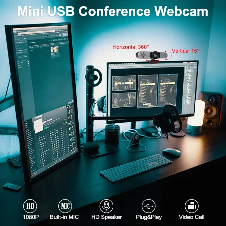 BESTECH Conference Camera 3 in 1 USB  Room Auto Focus Camera