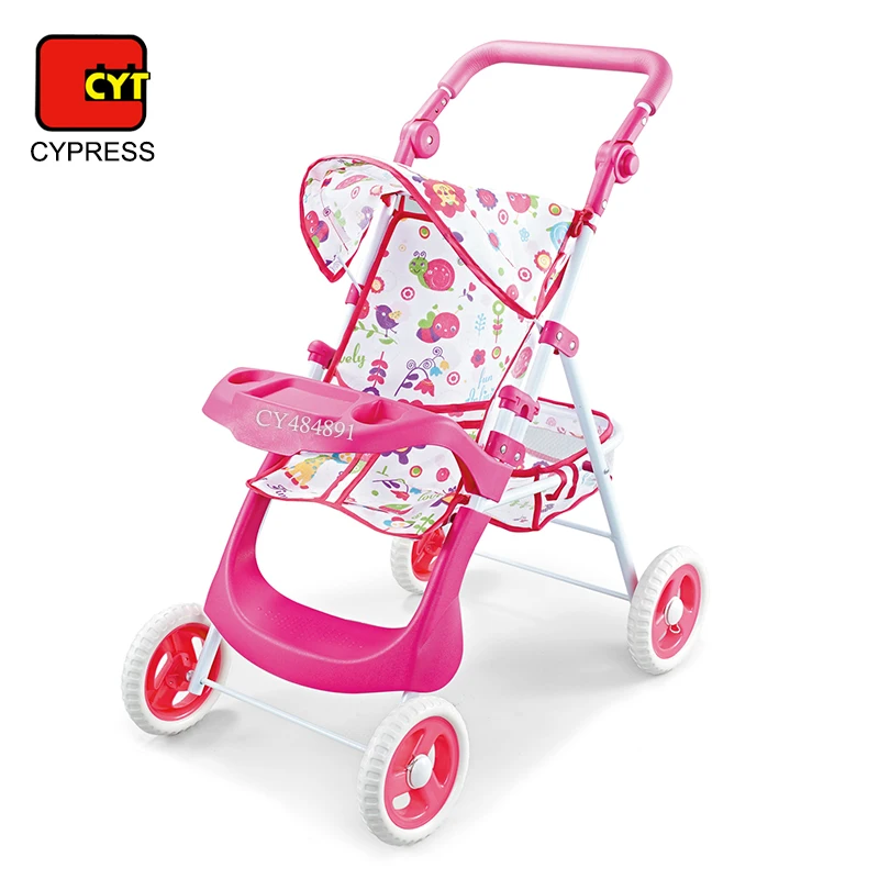 Factory Direct Sales Metal Baby Doll Stroller With Dining Table Doll Accessories Toys For Girls