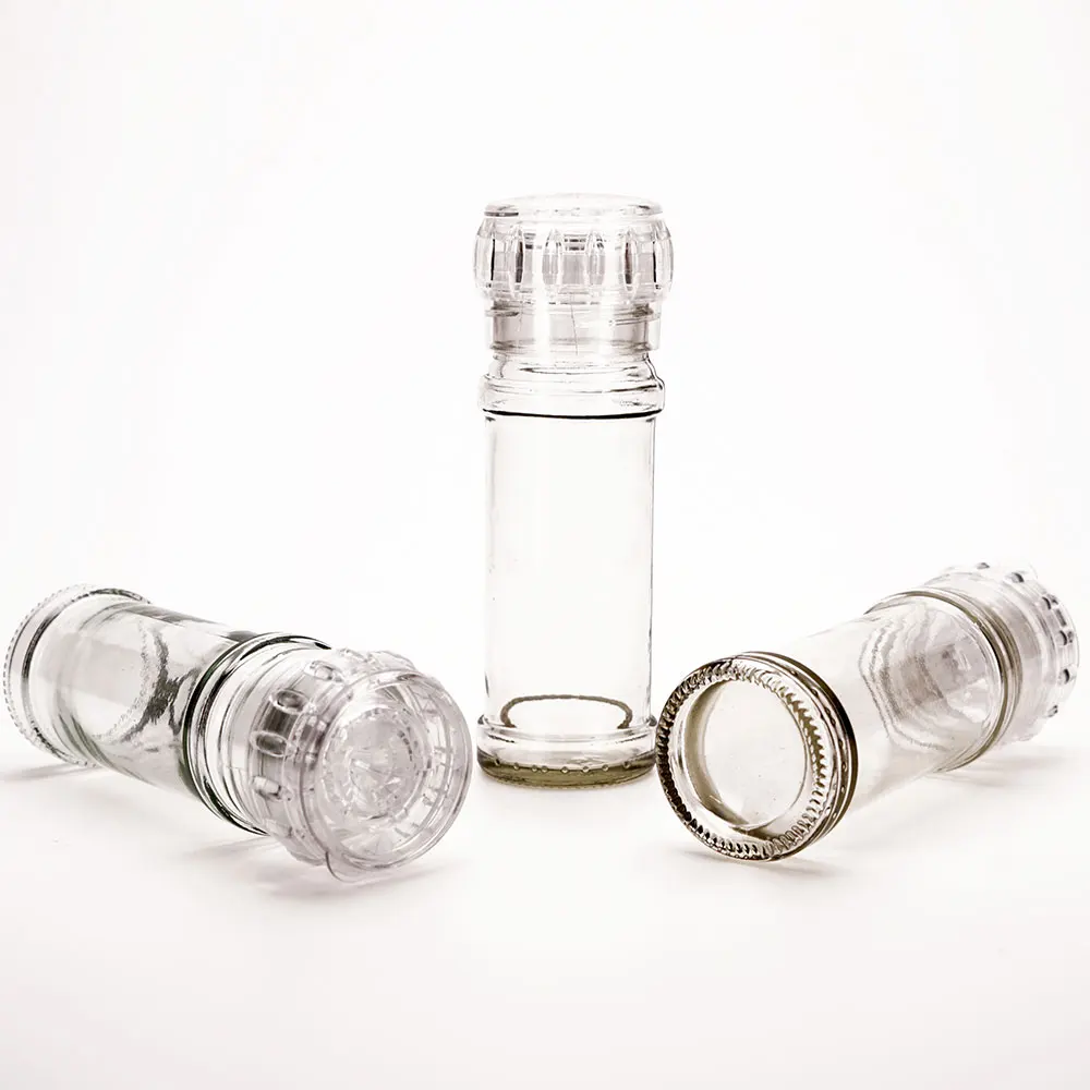 VISTA 50ml 60ml chili pepper hot sauce custom clear transparent glass bottle with metal screw cap