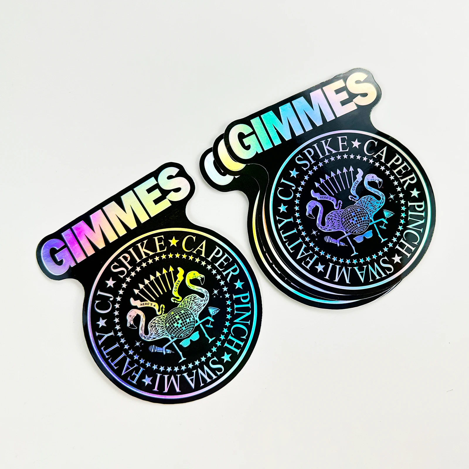Personalized Custom Name Decorative Hologram Vinyl Label Adhesive Laser Film Rainbow Reflective Foil Holographic Sticker