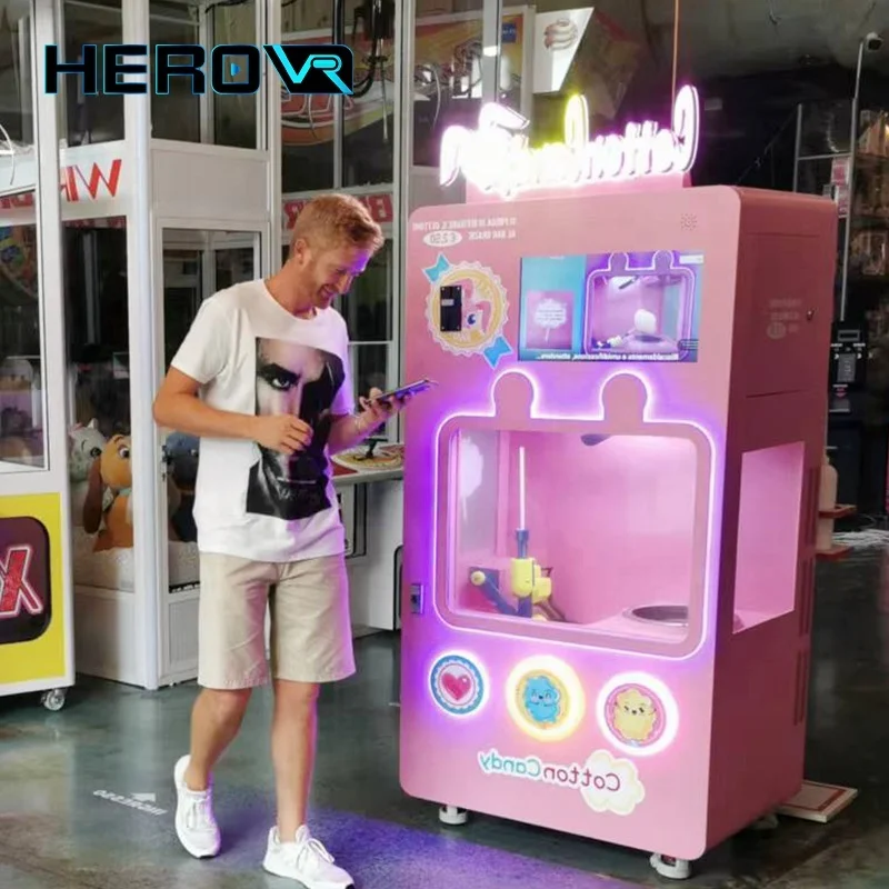 New Design Electric Automatic Making Cotton Candy Marshmallow Vending Machine For Sale
