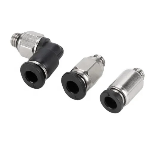China factory PL4-6M micro joint threaded connector pneumatic push in fittings push-fit connector for pu tube for nylon tube