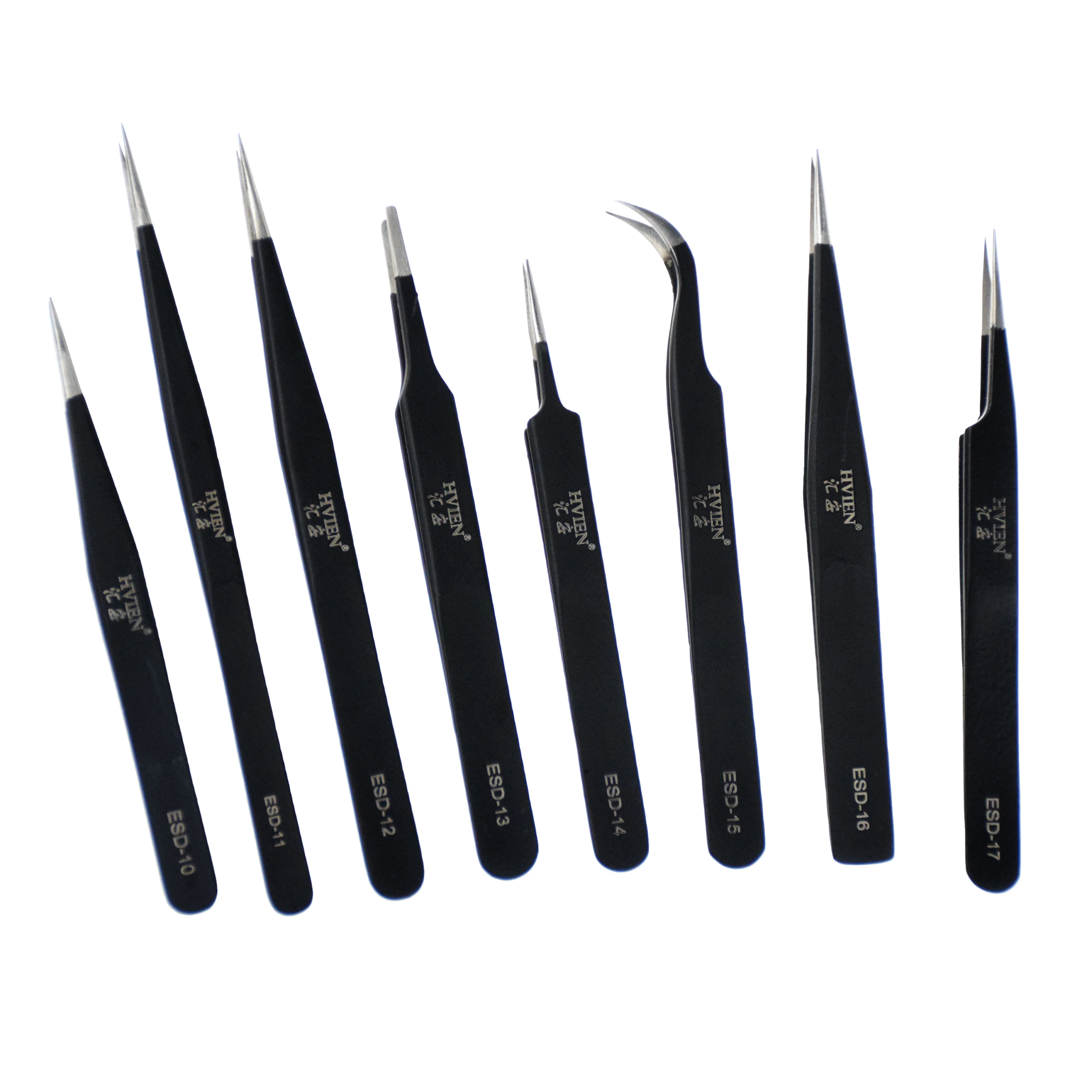 High quality wholesale high hardness stainless steel acid resistance esd tweezers
