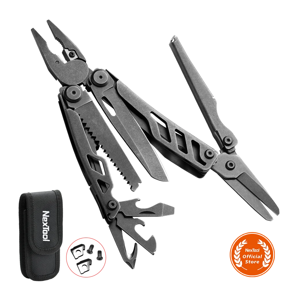 Nextool NE20120 Dark Hero 16 function multitool with Nylon Bag and replaced wire cuter pliers knife multi tool EDC tools