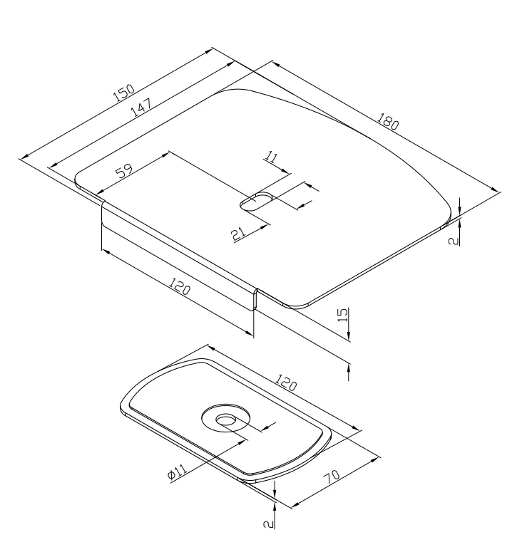 For Fragile Tabletop Protection Tops Black Bracket Steel Monitor Mount Reinforcement Plate