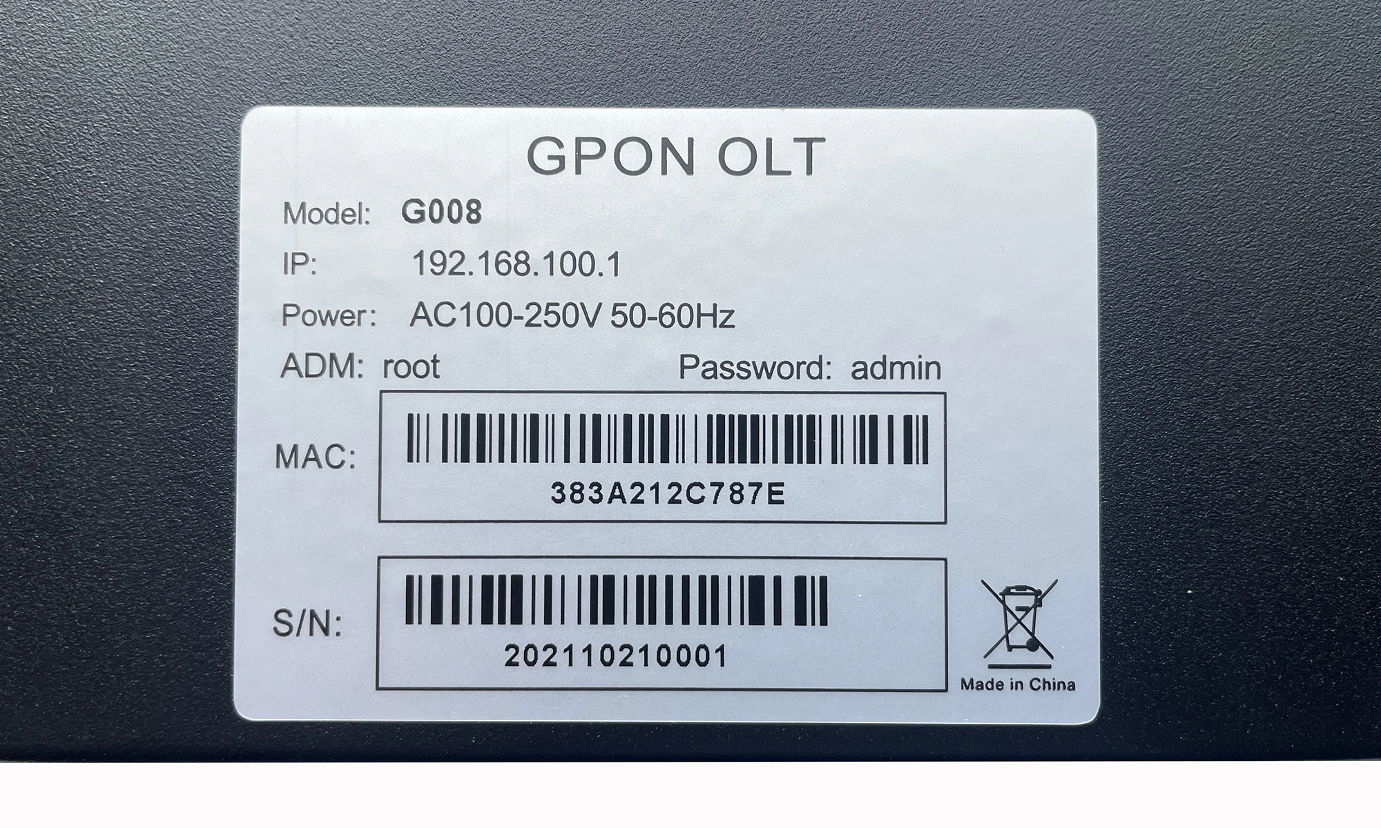8 PON Port GPON OLT with 8pcs 20KM C++ GPON SFP Inside