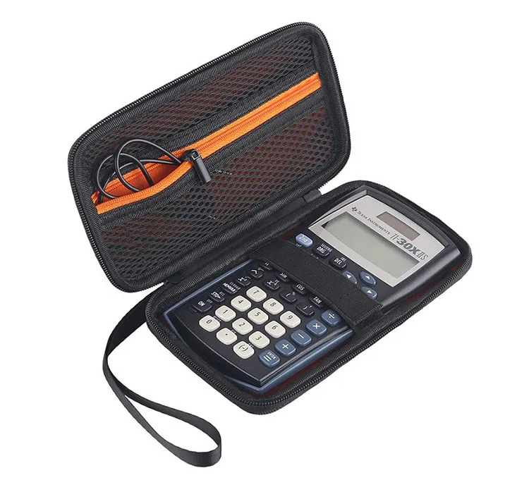 Custom Portable Black EVA Hard Shell Cable Calculator Case With Handle