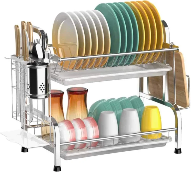 Amazon Hot Sell Over The Sink Stainless Steel Dish Racks Over Sink Dish Drying Rack