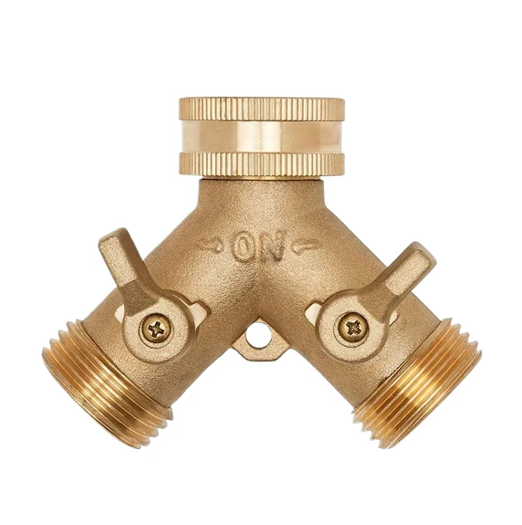 Water Hose Connector Coupler 3 way elbow pipe fittings Y-Shape Brass  2-Way Hose Fitting AIR/OIL/WATER/GAS hose connector