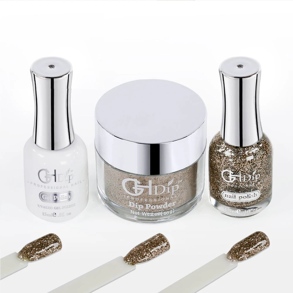 No Lamp Needed Glitter Color Nail 3 in 1 Acrylic Dipping Powder  on Real Nails