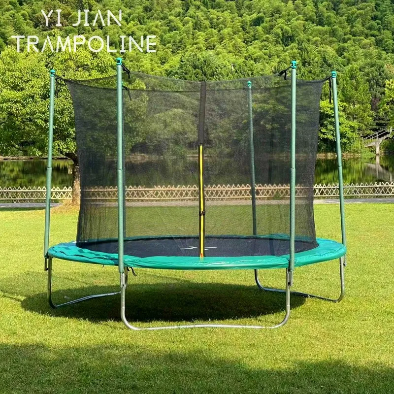 Commercial Outdoor Professional Round Children Kids Park Fitness Jumping Trampoline Bed with safety net