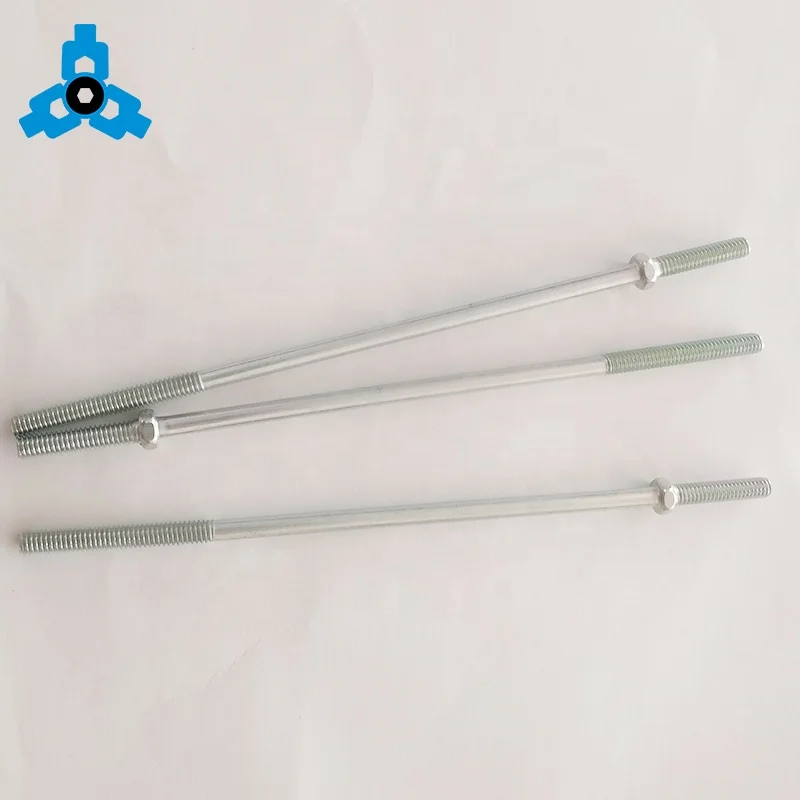 Factory customized Long Double Head Bolt With Hex Nut Carbon Steel OEM hardware steel bolts