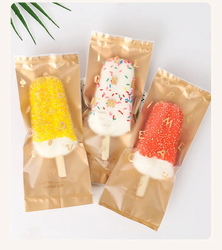 Universal Transparent White Background Can Be Customized Food Ice Cream The New Style Logo Size Pattern Custom Ice Cream Bag