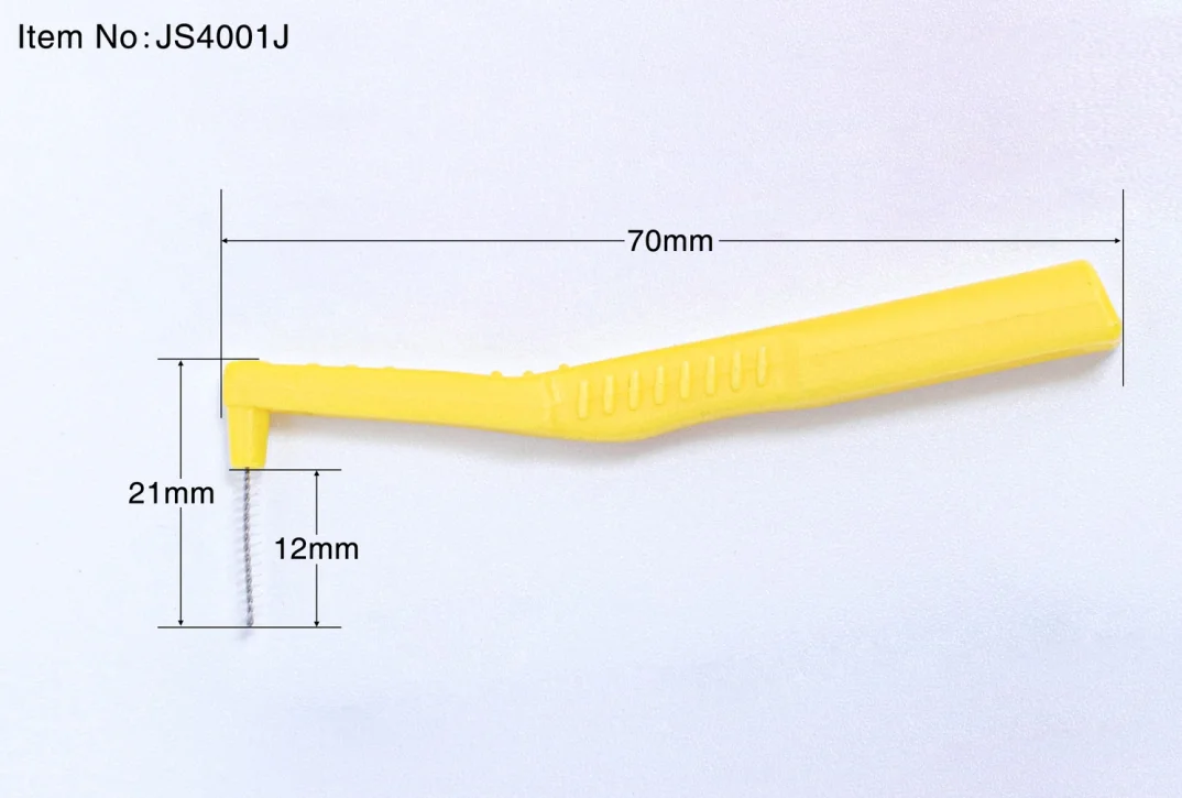 Wholesale L-shaped interdental brush cleans space between teeth and protects gums.