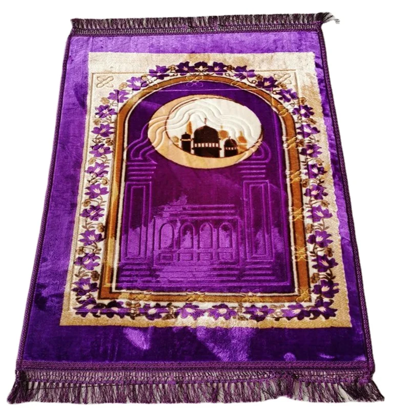 Islamic Mats Muslim Prayer Rug Travel Prayer Rugs Soft Silk Velvet Turkish Prayer Mat Praying Carpet