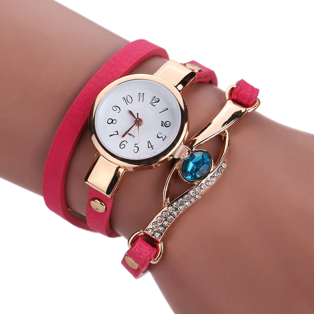 wholesale Leather ladies wristwatch bracelet Quartz ladies luxury winding sapphire watches for women