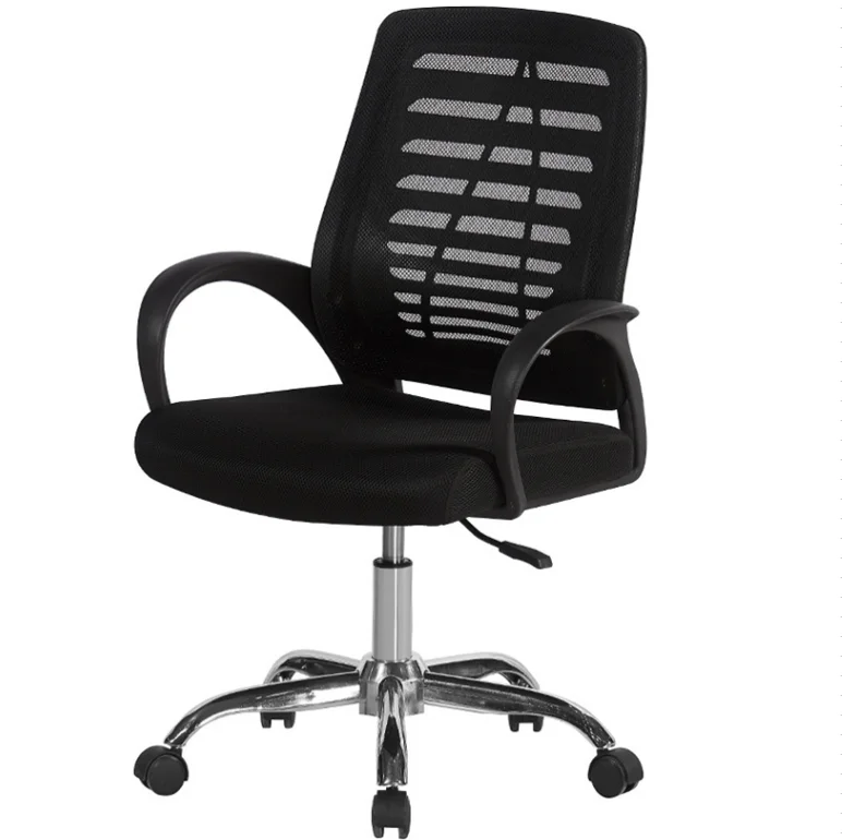 Mesh Back Steel Upholstered Chrome Ergonomic Computer Office Chairs