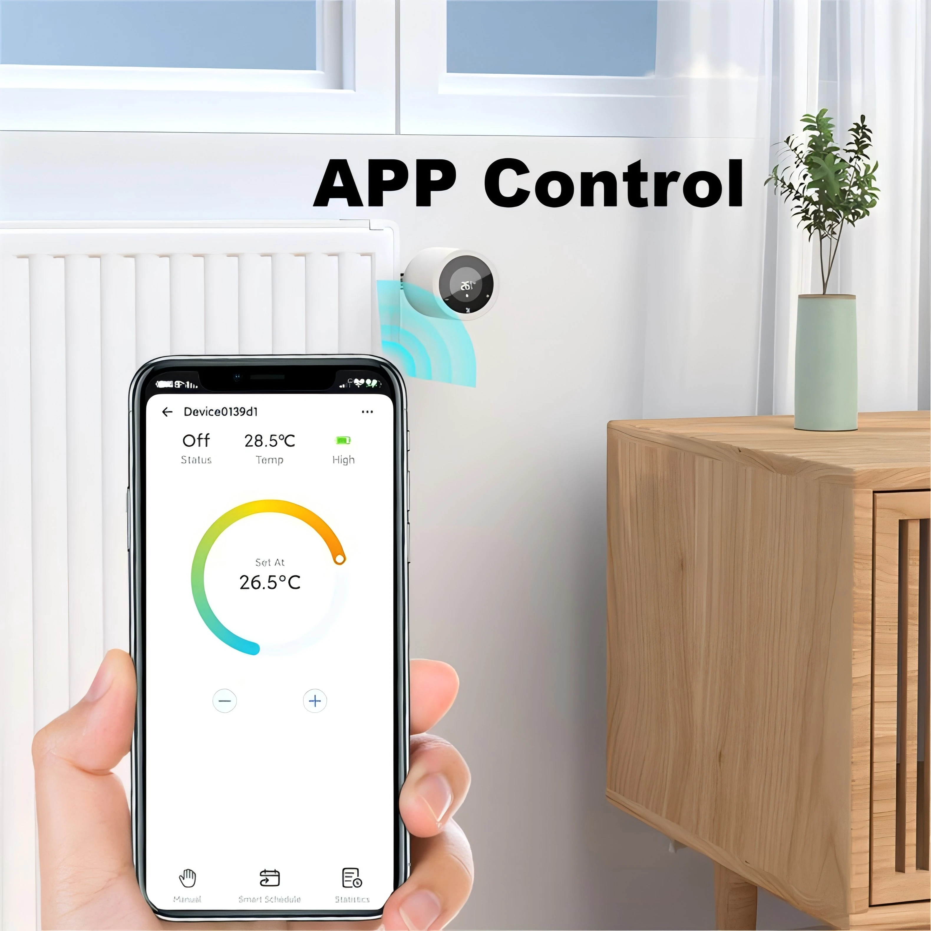 eWelink Zigbee WiFi Smart TRV Thermostatic for Heating System Intelligent LCD Digital Display App Remote Controlling