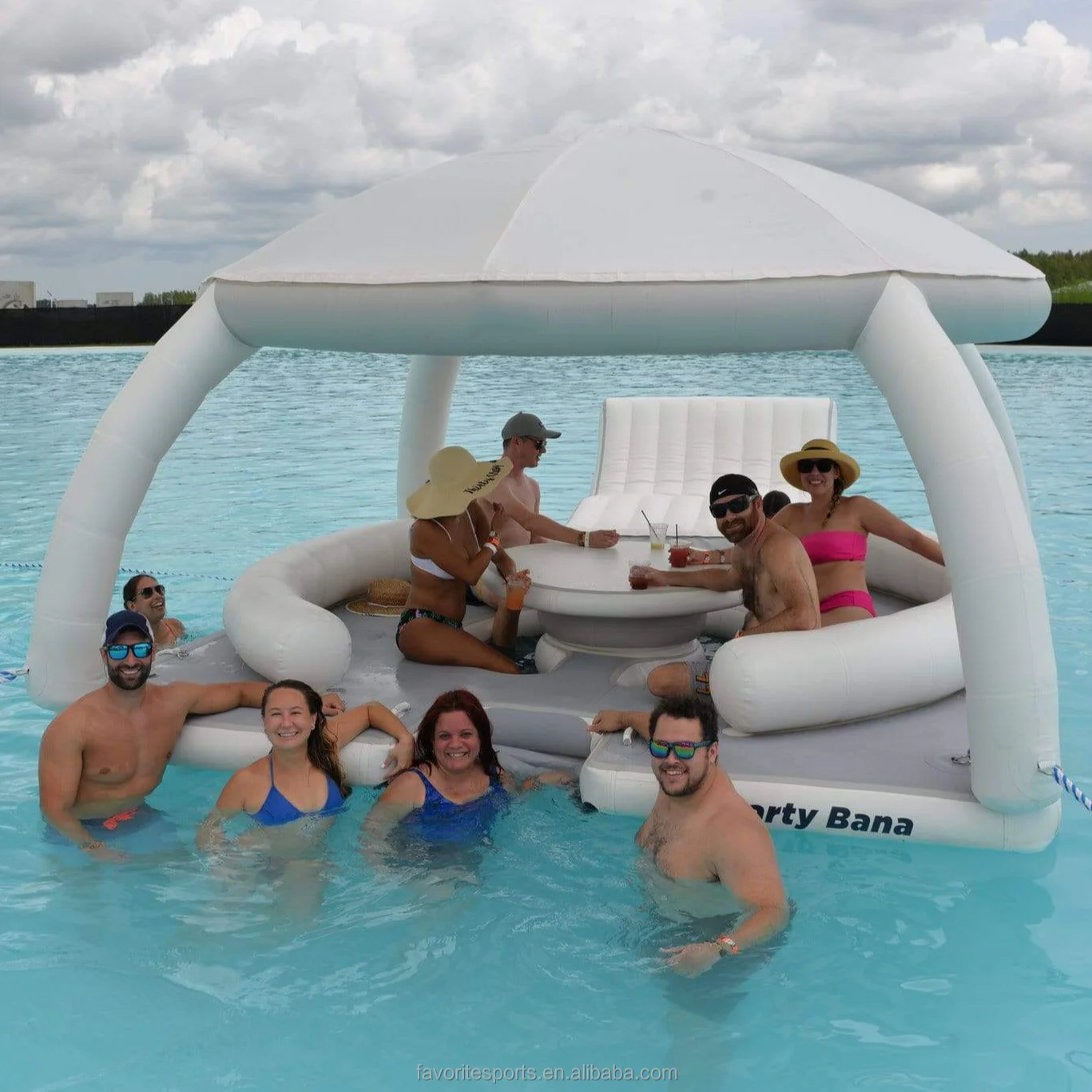 Favorite 2024 Cheap Price Aquatic Sport Inflatable Auqu Banas water floating tent Platform Wholesale