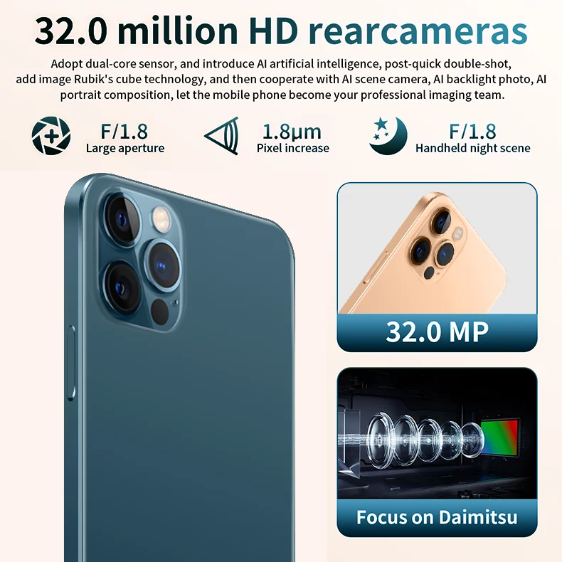 Смартфон 12 Pro Max 6 7 дюйма 5G + 512 ГБ