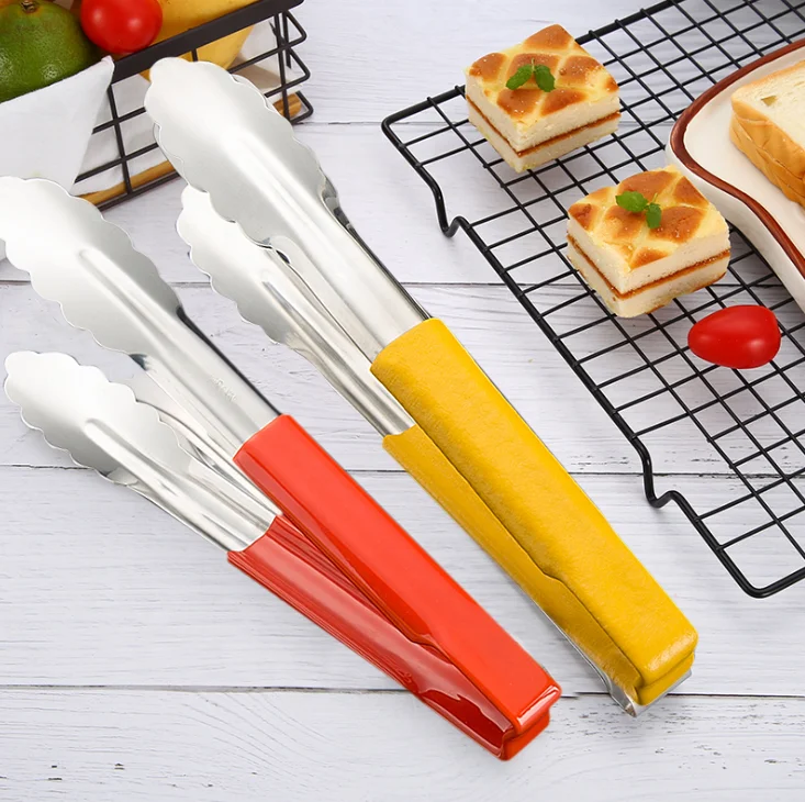 Netion Best Selling Cooking Utensils  Silicone Handle SUS304 Non Stick Serving  Food Tongs