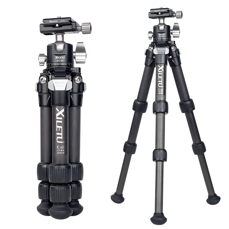 
XILETU XLS223C+XG25 lightweight carbon fibre tripod professional tripod for camera 