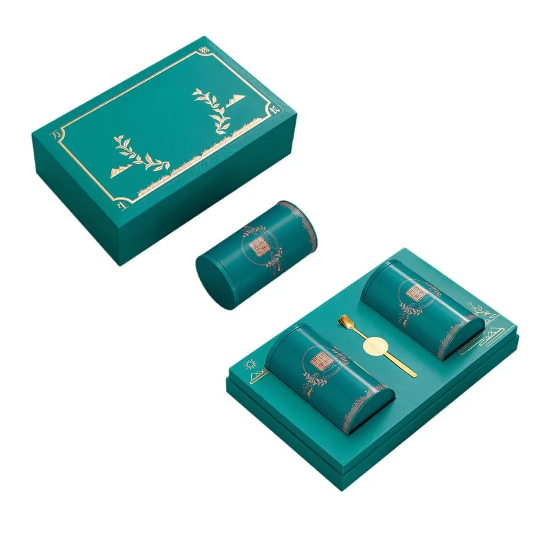 Customizable Airtight Tin Cans Container Recyclable Paperboard Tea Coffee Chocolate Packaging Embossing Shipping Gift Box