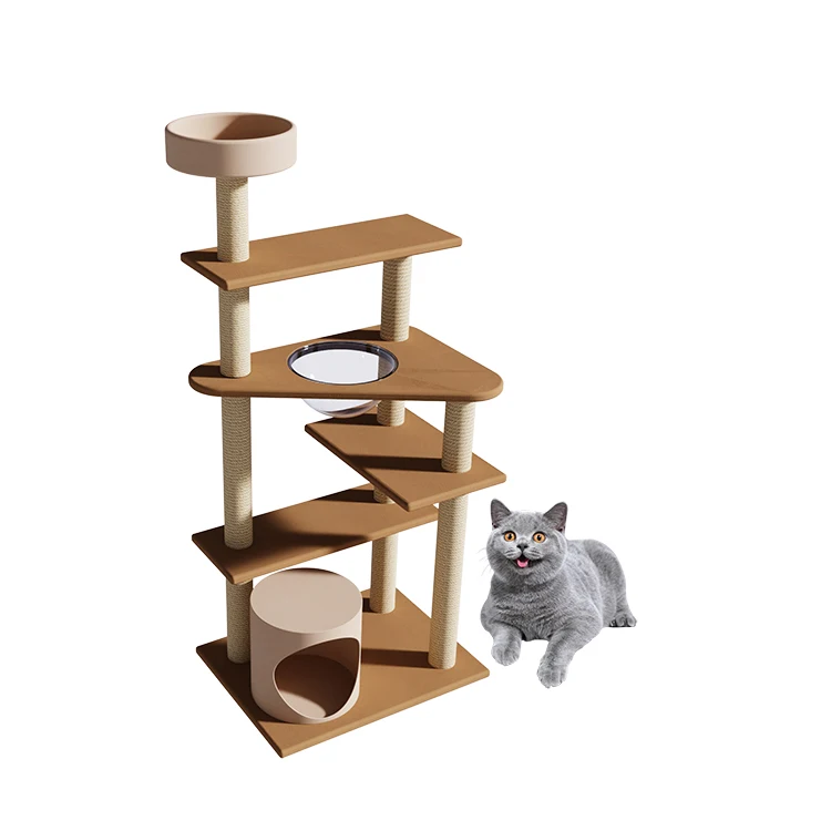 New fashion Melamine MDF Paper tube large cat tree tower condo furniture cat climbing frame playing house