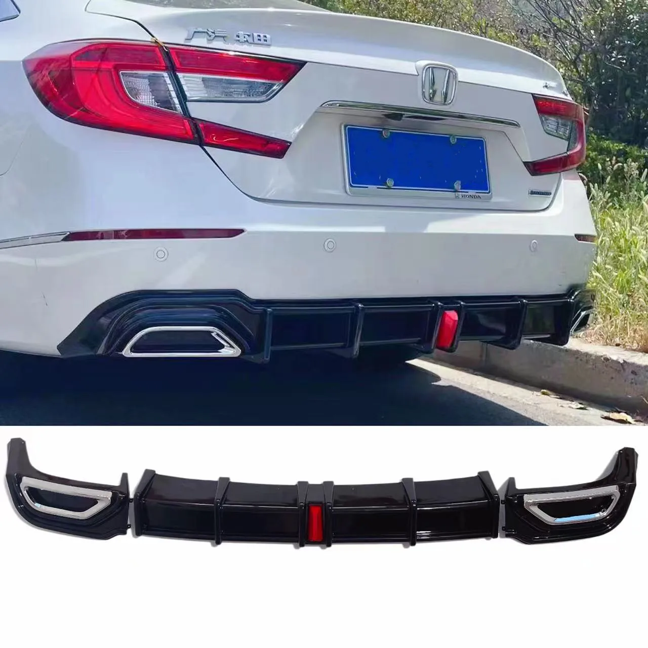 Manufacture Car Decoration Accessories Body Kit Parts Rear Bumper Diffuser Lip For Honda Accord 2018 2019 2020 2021 2022