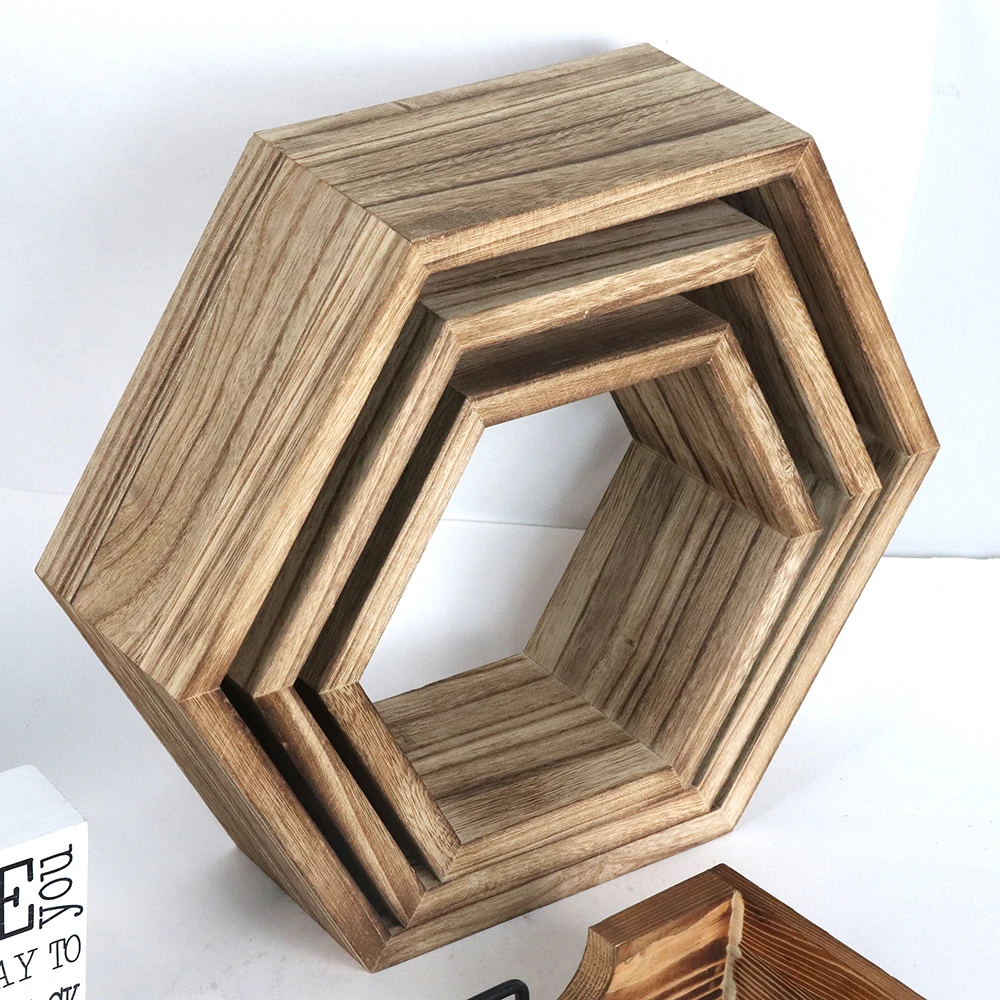 High-quality craftsmanship Versatile Wooden Home Decor and Utility Set Wall Hooks Display Shelves wooden Decorative Signs