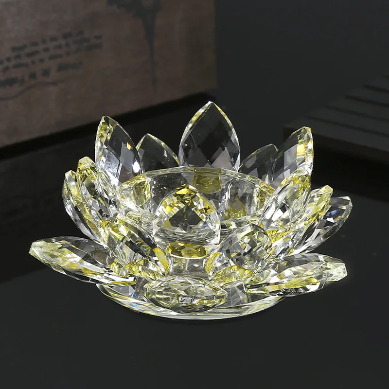 Nail Polish Remover Lotus Shape Storage Crystal Bowl Cup with Lid