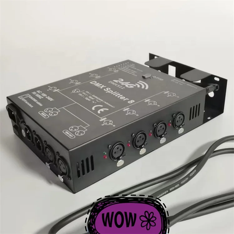 8Way DMX Wireless Distributor 8 channel signal amplifier 2.4G wireless DMX512 receiver stage light splitter